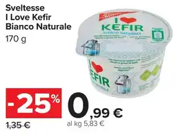 Carrefour Market Sveltesse I Love Kefir Bianco Naturale offerta