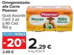 Carrefour Market Omogeneizzato alla Carne Plasmon offerta