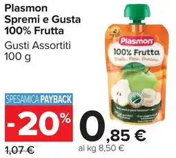 Carrefour Market Plasmon Spremi e Gusta 100% Frutta offerta