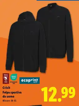 Lidl Crivit Felpa sportiva da uomo offerta