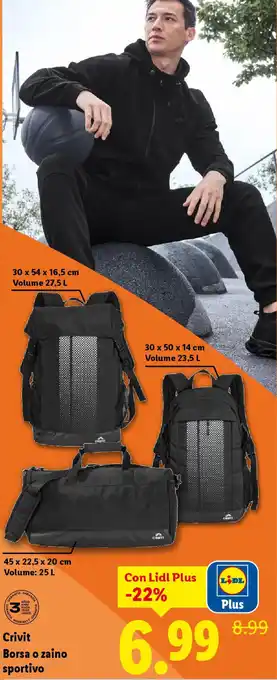 Lidl Crivit Borsa o zaino sportivo offerta