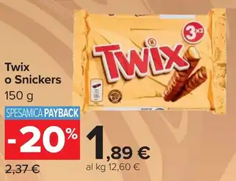 Carrefour Market Twix o Snickers offerta