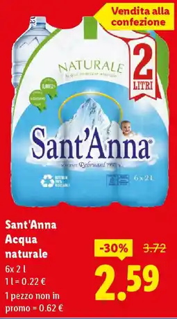 Lidl Sant'Anna Acqua naturale offerta