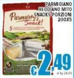 Sacoph Parmigiano reggiano mito snacks porzioni offerta