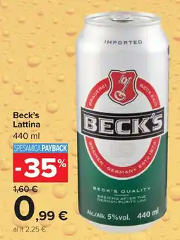 Carrefour Market Beck's Lattina offerta