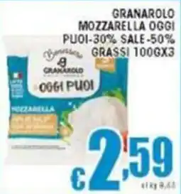 Sacoph Granarolo mozzarella oggi puoi-30% sale -50% grassi offerta