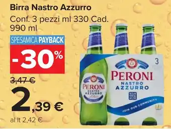 Carrefour Market Birra Nastro Azzurro offerta