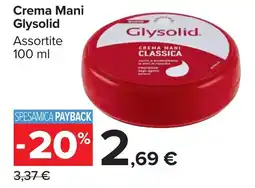Carrefour Market Crema Mani Glysolid offerta