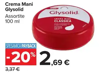 Carrefour Market Crema Mani Glysolid offerta