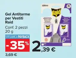 Carrefour Market Gel Antitarme per Vestiti Raid offerta