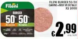 Sacoph Fileni burger 50-50 carne+mix vegetale X2 offerta