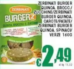 Sacoph Zerbinati burger quinoa brocc zucchine offerta