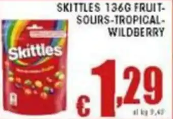 Sacoph Skittles fruit- sours-tropical- wildberry offerta
