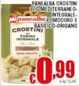 Sacoph Panealba crostini mediterraneo- integrale pomodoro e basilico-origano offerta