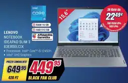 Trony LENOVO NOTEBOOK IDEAPAD SLIM 3 83ER00LCIX offerta