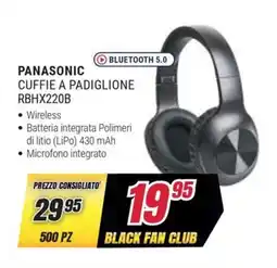 Trony PANASONIC CUFFIE A PADIGLIONE RBHX220B offerta