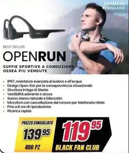 Trony SHOKZ Openrun cuffie sportive a conduzione ossea più vendute offerta