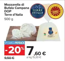 Carrefour Mozzarella di Bufala Campana DOP Terre d'Italia offerta