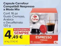 Carrefour Capsule Carrefour Compatibili Nespresso a Modo Mio offerta
