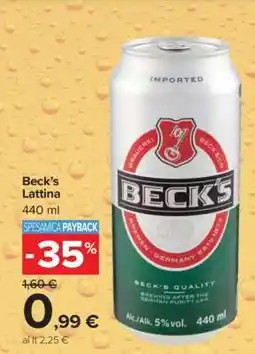 Carrefour Beck’s Lattina offerta
