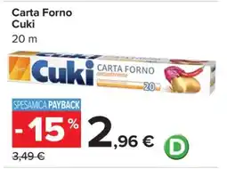 Carrefour Carta Forno Cuki offerta