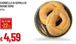 IperFamila Ciambella di semola di grano duro offerta