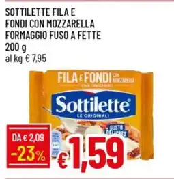 IperFamila Sottilette fila e fondi con mozzarella formaggio fuso a fette offerta
