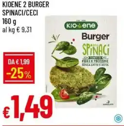 IperFamila Kioene 2 burger spinaci/ceci offerta
