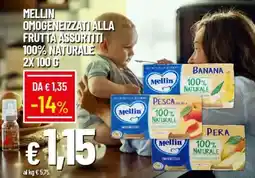 IperFamila Mellin omogeneizzati alla frutta assortiti 100% naturale 2x offerta