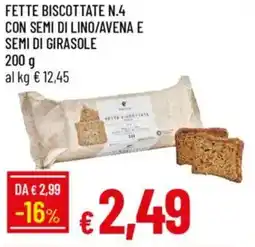 IperFamila Fette biscottate n.4 con semi di lino/avena e semi di girasole offerta