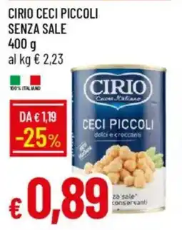 IperFamila Cirio ceci piccoli senza sale offerta
