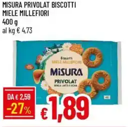 IperFamila Misura privolat biscotti miele millefiori offerta