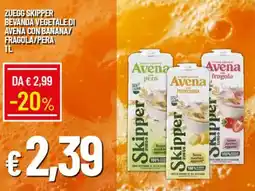 IperFamila Zuegg skipper bevanda vegetale di avena con banana/ fragola/pera offerta