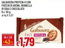 IperFamila Galbusera protein-g con fiocchi di avena, granella di soia e cioccolato offerta