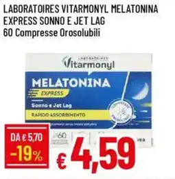 IperFamila Laboratoires vitarmonyl melatonina express sonno e jet lag offerta
