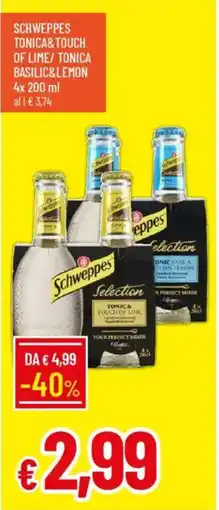 IperFamila Schweppes tonica&touch of lime/tonica basilic&lemon offerta