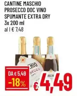 IperFamila Cantine maschio prosecco doc vino spumante extra dry offerta
