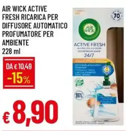 IperFamila Air wick active fresh ricarica per diffusore automatico profumatore per ambiente offerta