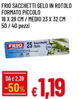 IperFamila Frio sacchetti gelo in rotolo bio table piatti formato piccolo 18 x 28 cm / medio 23 x 32 cm 50/40 pezzi offerta