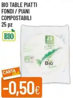 IperFamila Bio table piatti fondi / piani compostabili 25 pz offerta