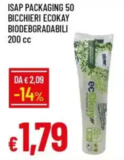 IperFamila Isap packaging 50 bicchieri ecokay biodebgradabili 200 cc offerta