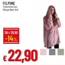 IperFamila FELPONE Tinta Unita Con Sherpa New York offerta