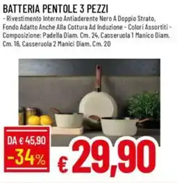 IperFamila Batteria pentole 3 pezzi offerta
