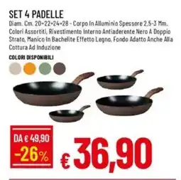 IperFamila Set 4 padelle offerta