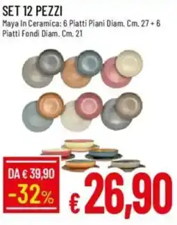 IperFamila Set 12 pezzi maya in ceramica offerta