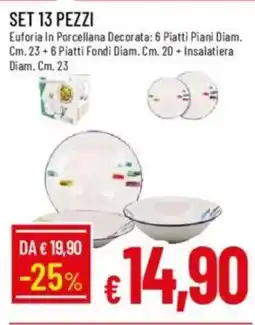 IperFamila Set 13 pezzi euforia in porcellana decorata offerta