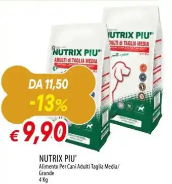 Galassia NUTRIX PIU' Alimento Per Cani Adulti Taglia Media/ Grande offerta