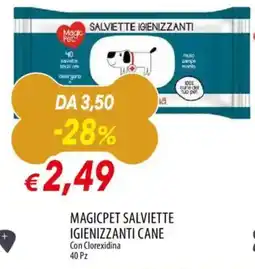 Galassia Magicpet salviette igienizzanti cane con clorexidina 40 pz offerta