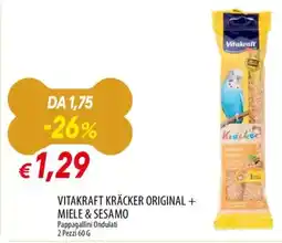 Galassia Vitakraft kräcker original + miele & sesamo offerta