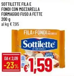 Galassia Sottilette fila e fondi con mozzarella formaggio fuso a fette offerta